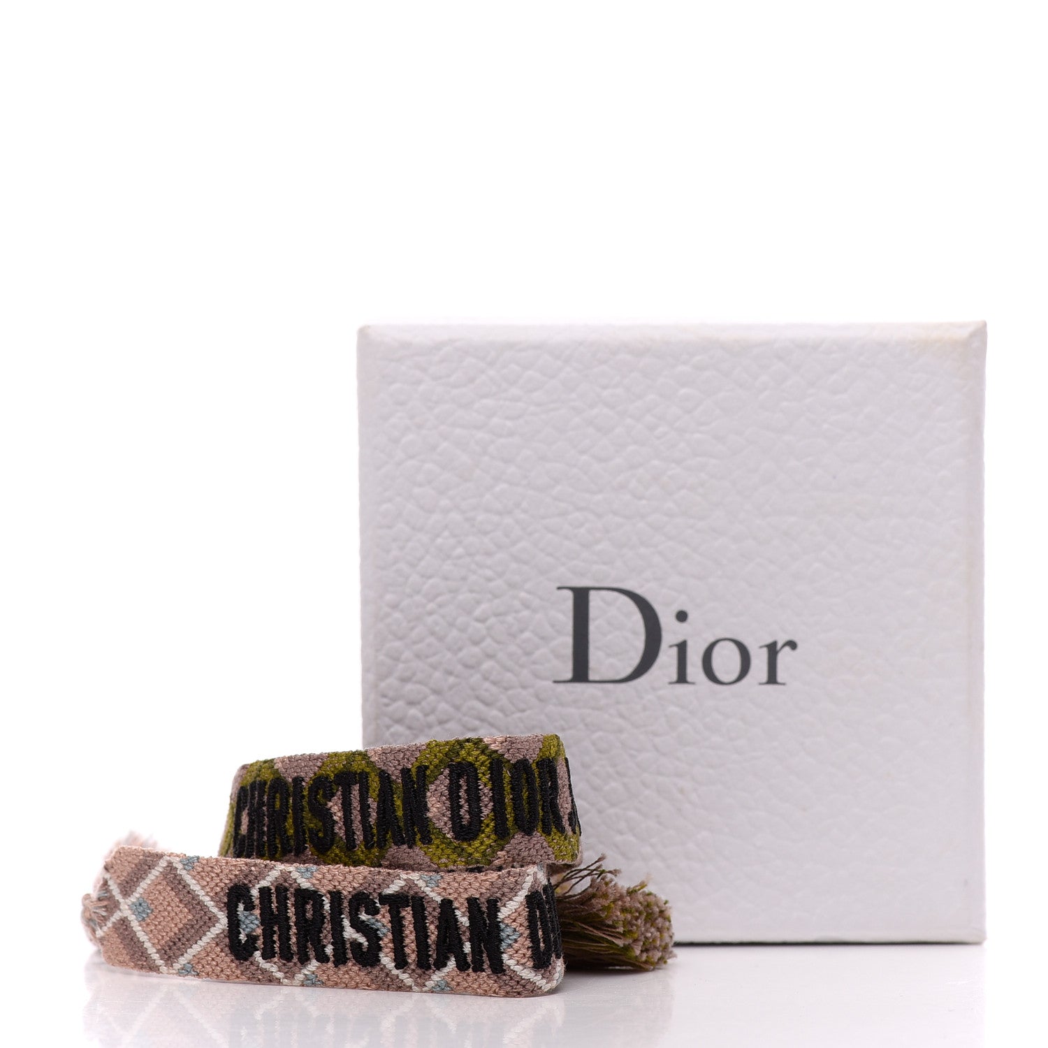 Christian Dior Woven Cotton J'Adior Friendship Bracelet Set Green Pink 4 of 4