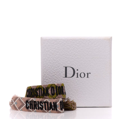 Christian Dior Woven Cotton J'Adior Friendship Bracelet Set Green Pink 4 of 4