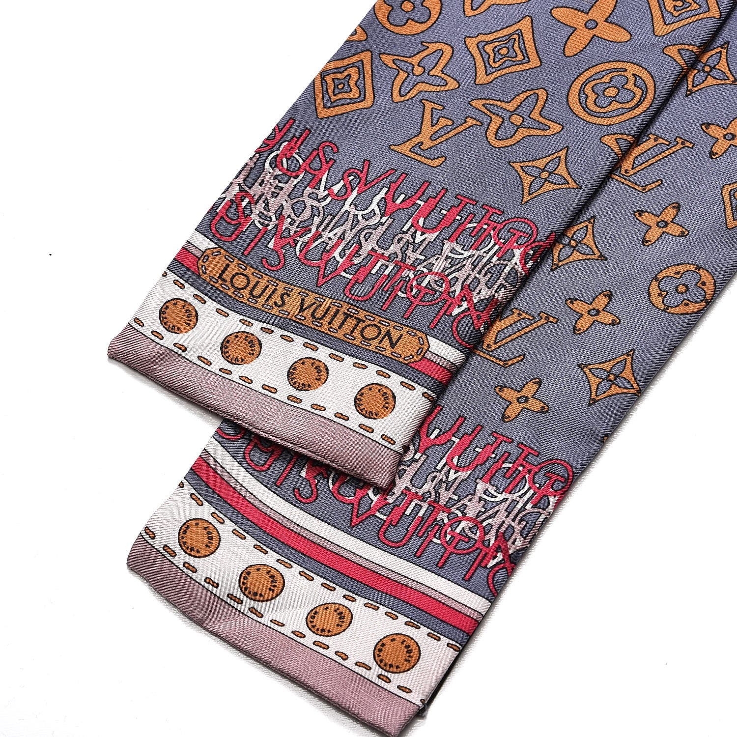 Louis Vuitton Silk Monogram Map Bandeau Quetsche 3 of 5