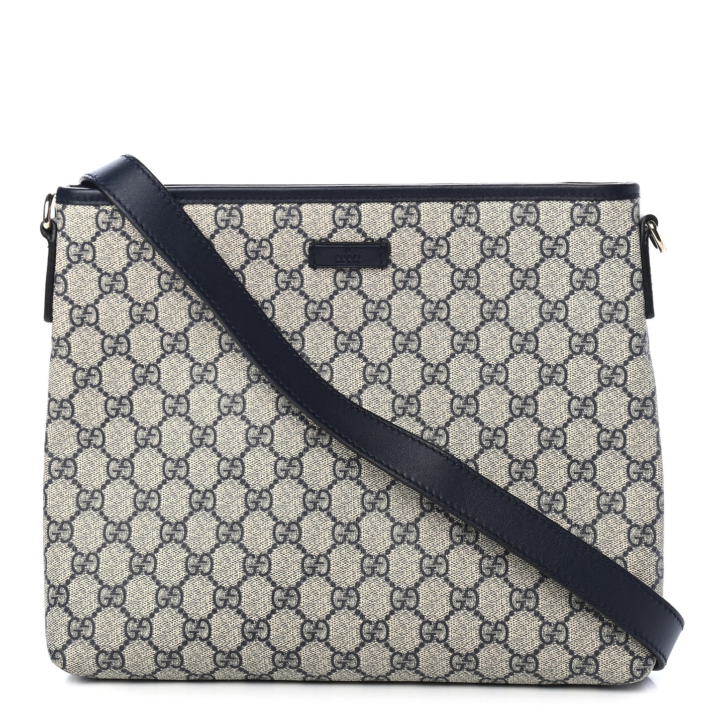 GG Plus Monogram Medium Flat Messenger Bag Navy