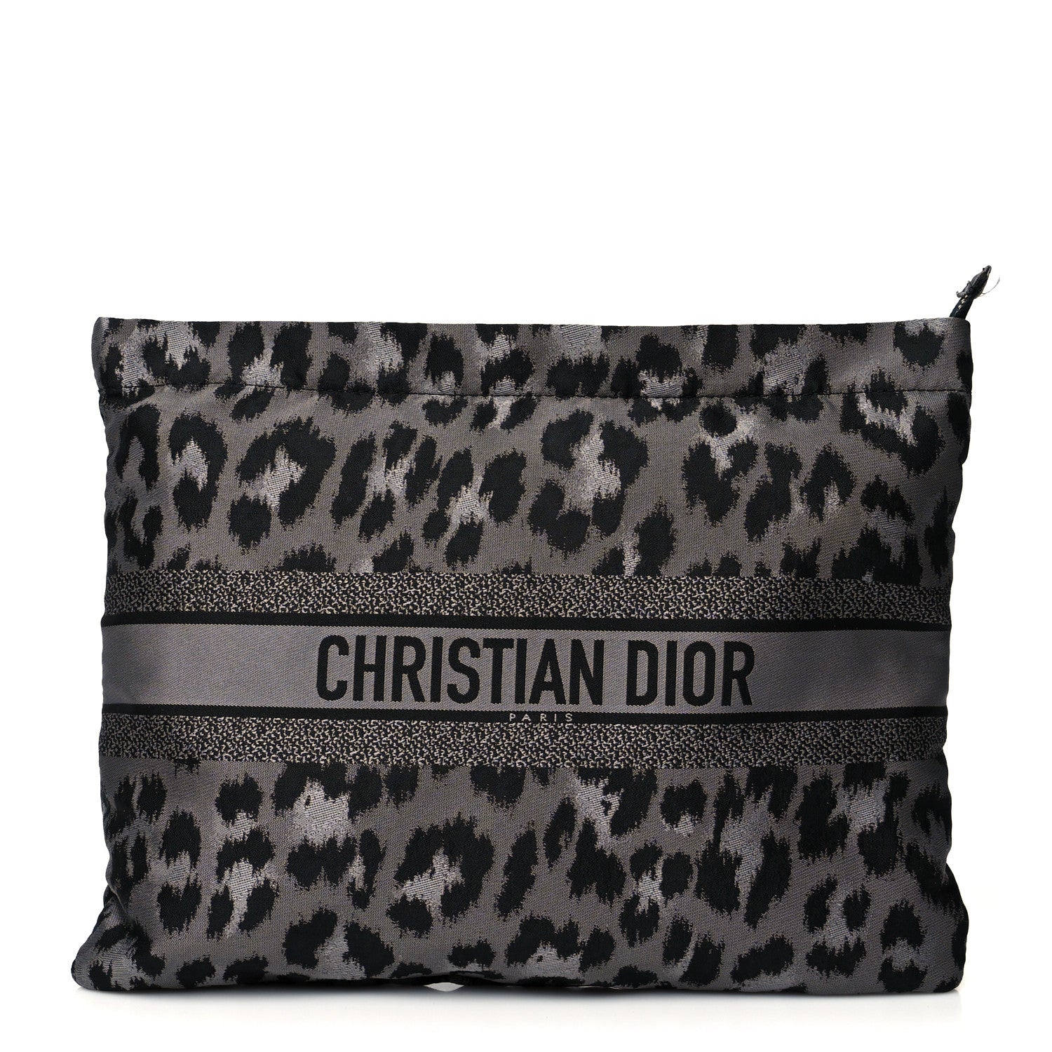 Christian Dior Canvas Embroidered Mizza Diortravel Zipped Pouch Black Grey 1 of 8