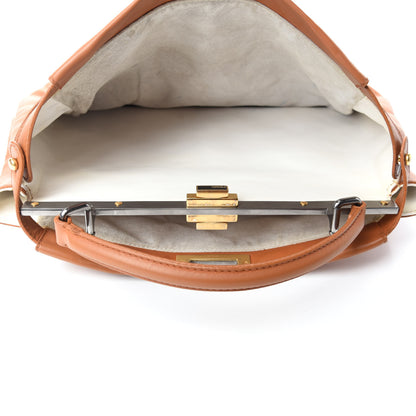 Fendi Calfskin Large Peekaboo Iconic Satchel Caramel 6 of 19