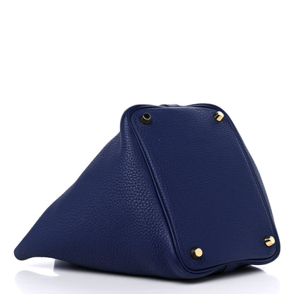 Hermes Taurillon Clemence Picotin Lock 18 PM Bleu Encre 4 of 8