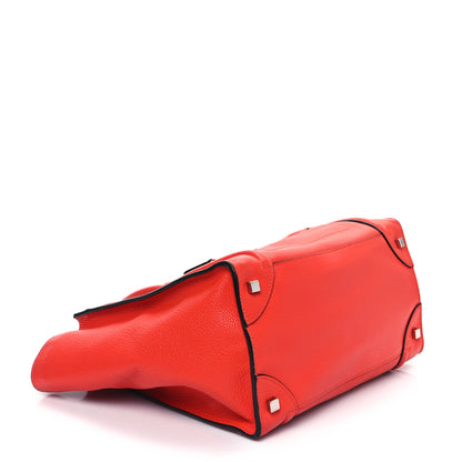 Celine Drummed Calfskin Mini Luggage Coquelicot 4 of 14