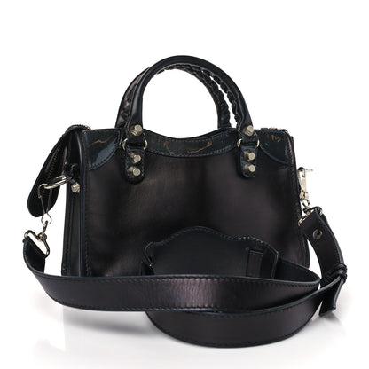 Balenciaga Smooth Calfskin Metallic Patent Giant 12 Silver Hardware Mini City Black Gris 3 of 9