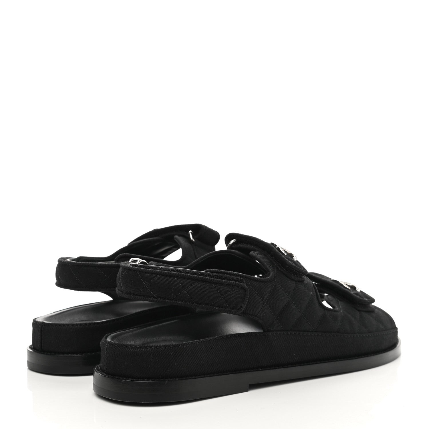 Chanel Mixed Fibers Velcro Dad Sandals 40.5 Black 4 of 9
