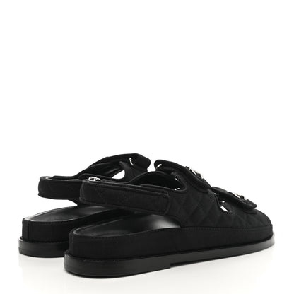 Chanel Mixed Fibers Velcro Dad Sandals 40.5 Black 4 of 9