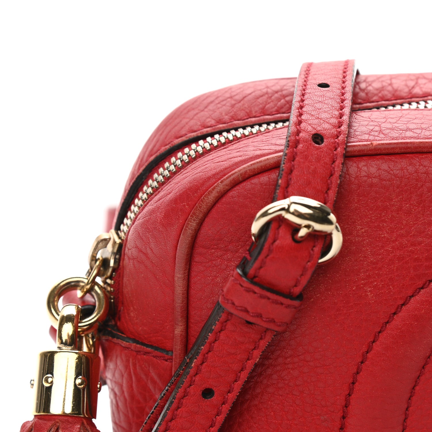 Gucci Pebbled Calfskin Small Soho Disco Bag Tabasco Red 15 of 15