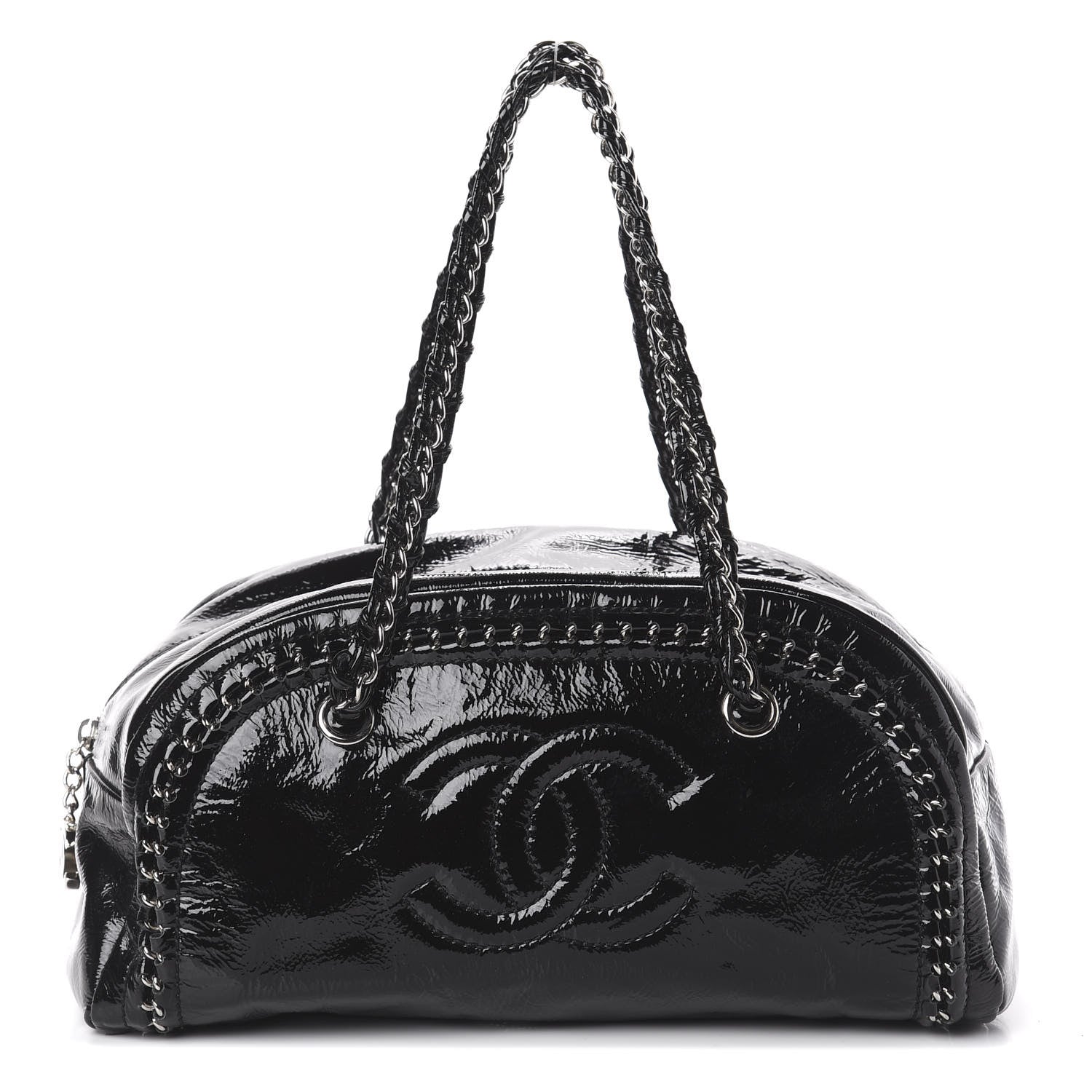 Chanel Patent Medium Luxe Ligne Bowler Black 1 of 9