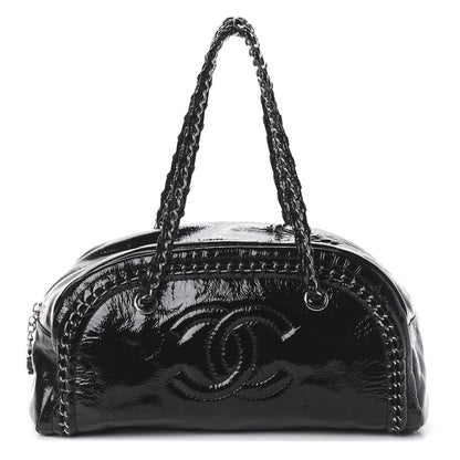 Chanel Patent Medium Luxe Ligne Bowler Black 1 of 9