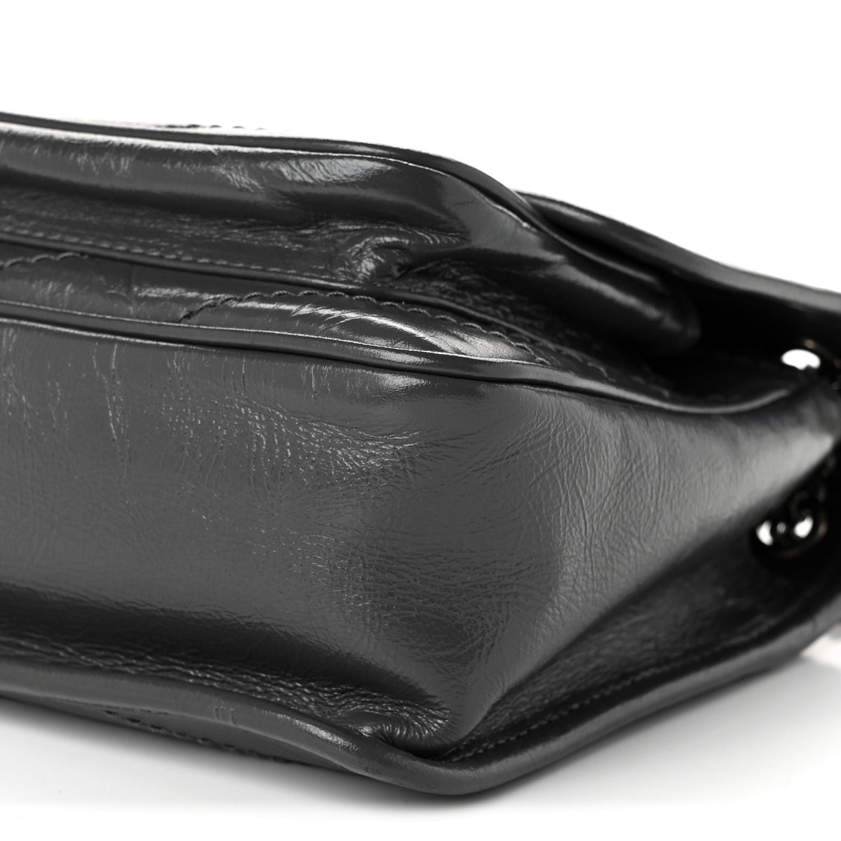 Saint Laurent Crinkled Calfskin Matelasse Monogram Baby Niki Chain Satchel Storm 10 of 10