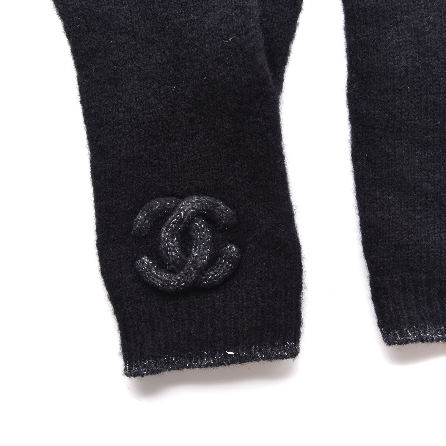 Chanel Cashmere Silk CC Gloves Black 3 of 8