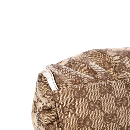 Gucci Monogram Medium D Gold Ring Hobo White 8 of 11