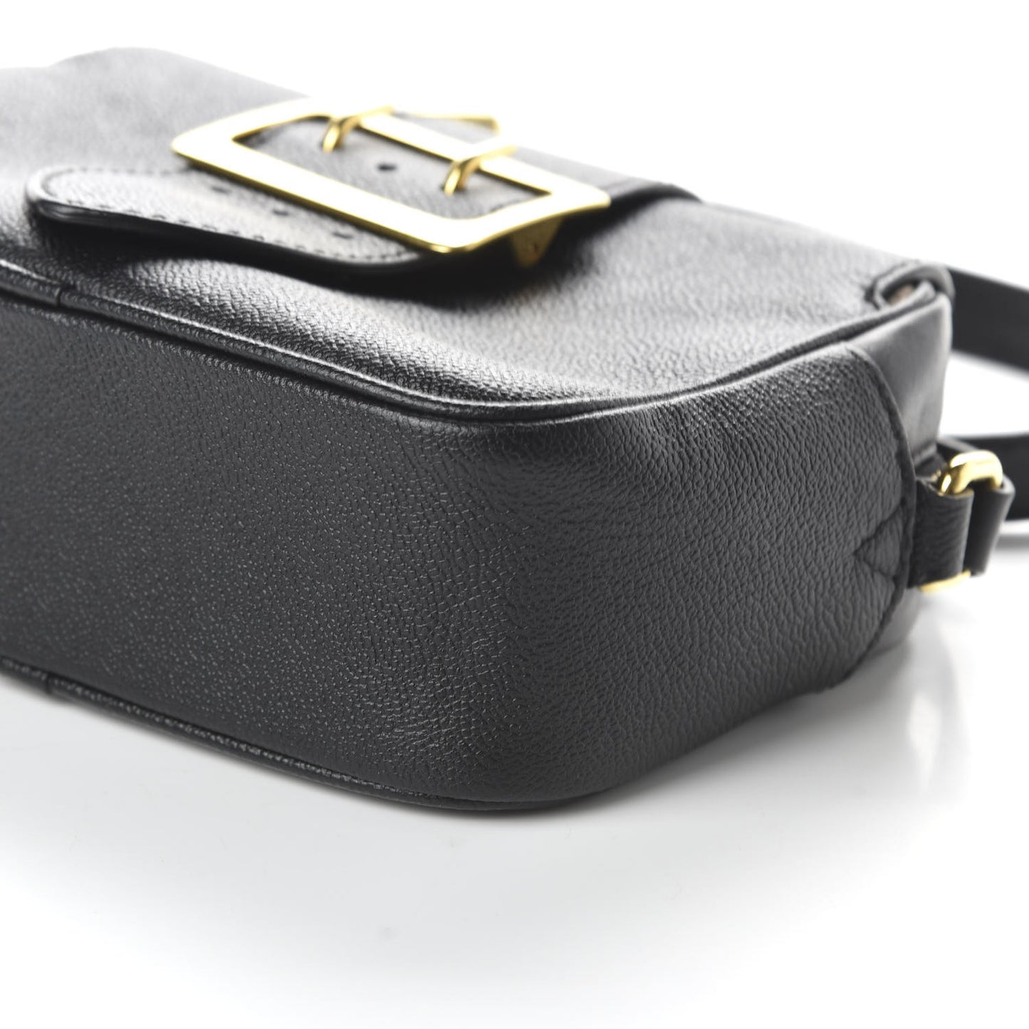 Soft Grain Calfskin Small Buckle Zip Bag Black