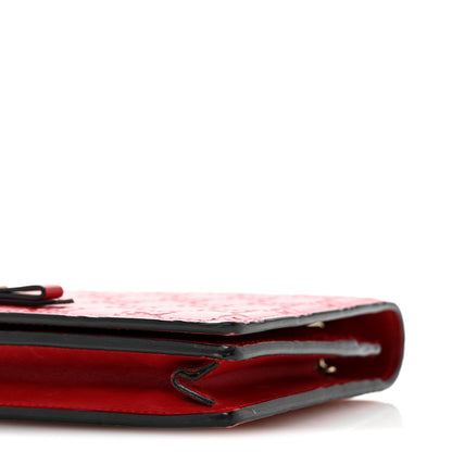 Gucci Guccissima Signature Bowy Chain Wallet Hibiscus Red 9 of 12