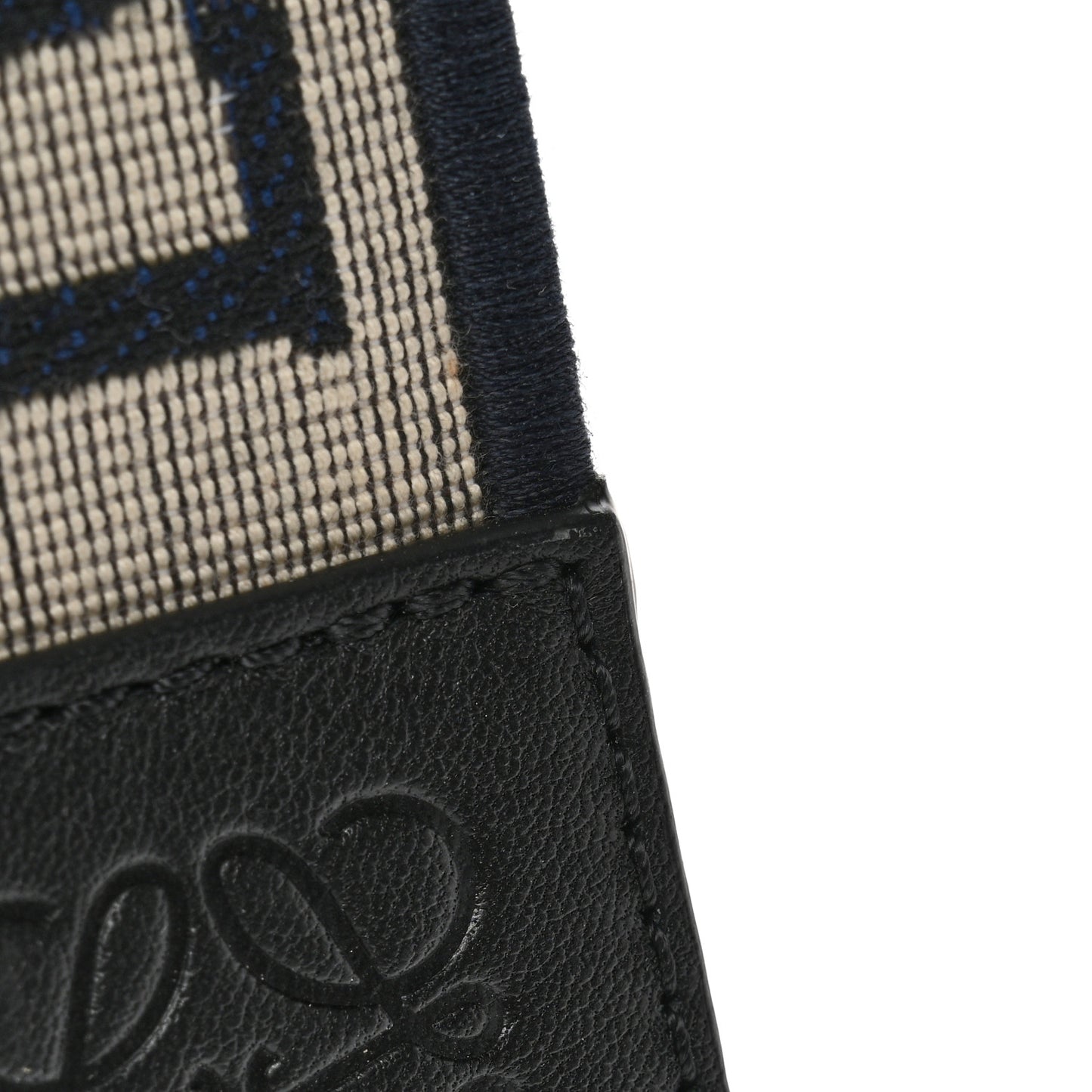 Calfskin Jacquard Anagram Strap Navy Black