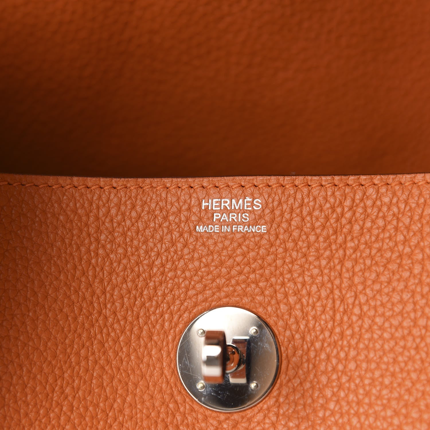 Hermes Taurillon Clemence Lindy 30 Orange 8 of 11