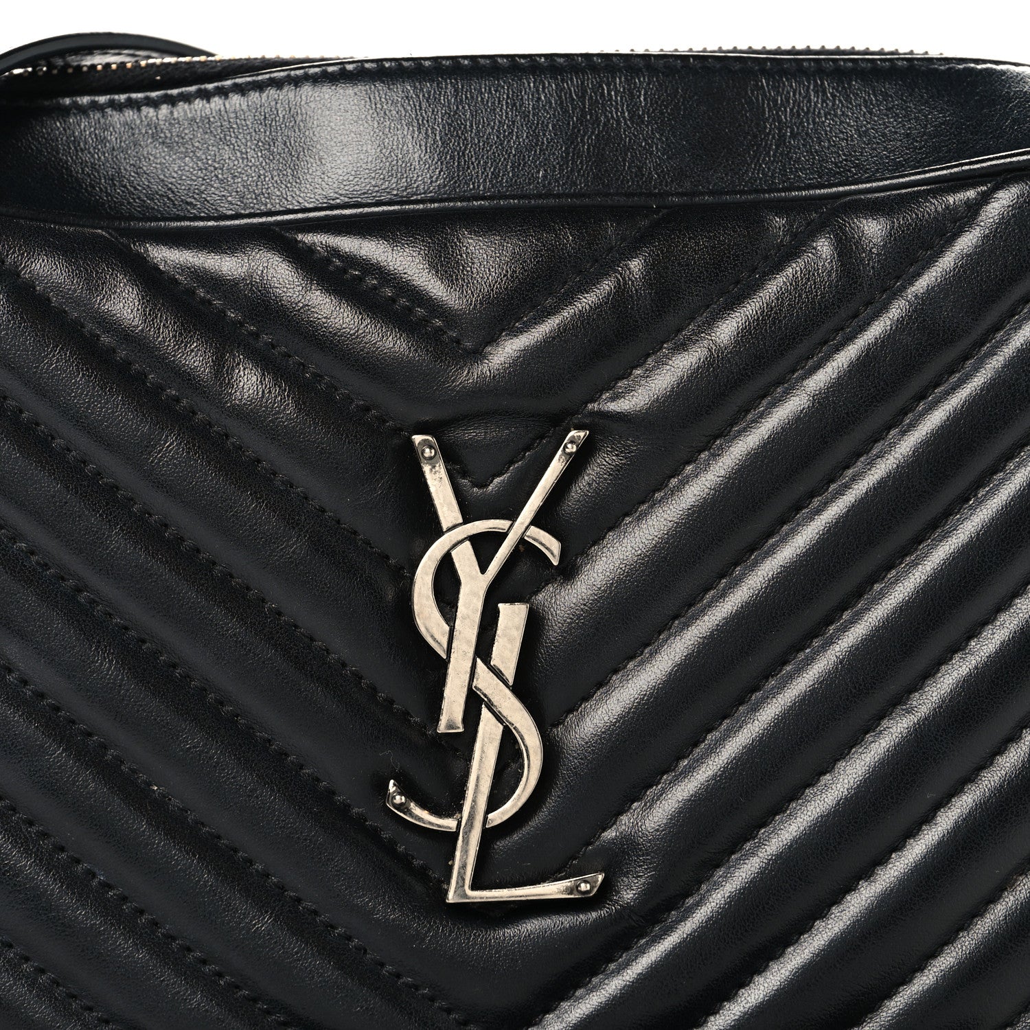 Saint Laurent Calfskin Matelasse Monogram Lou Camera Bag Black 8 of 12