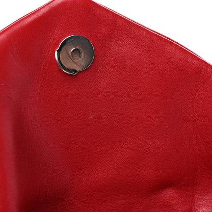 Saint Laurent Lambskin Quilted Small Loulou Puffer Monogram Chain Satchel Red 14 of 19