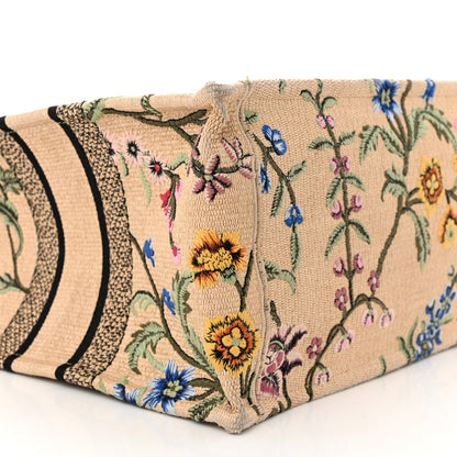 Christian Dior Raffia Embroidered Petites Fleurs Medium Book Tote Natural 9 of 11