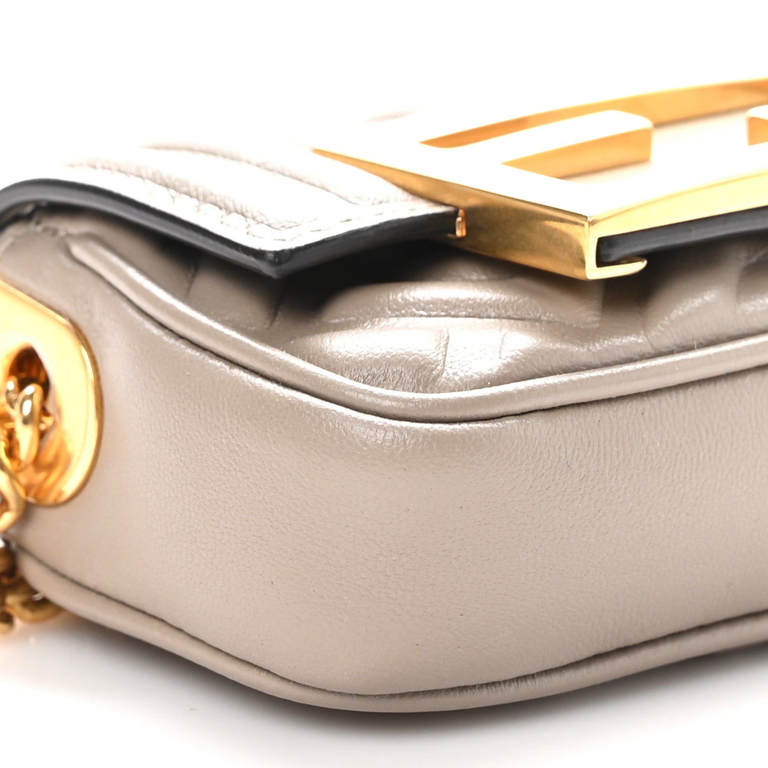 Fendi Nappa Matisse FF Embossed Nano Chain Baguette Tortora 8 of 9