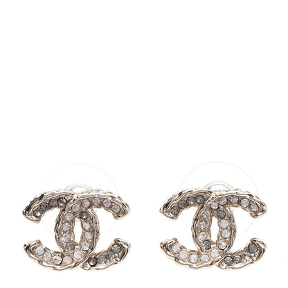 Chanel Crystal CC Earrings Light Gold 1 of 5