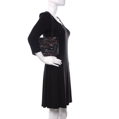 Chanel Tweed Sequin Chevron Quilted Medium Double Flap Multicolor 2 of 10