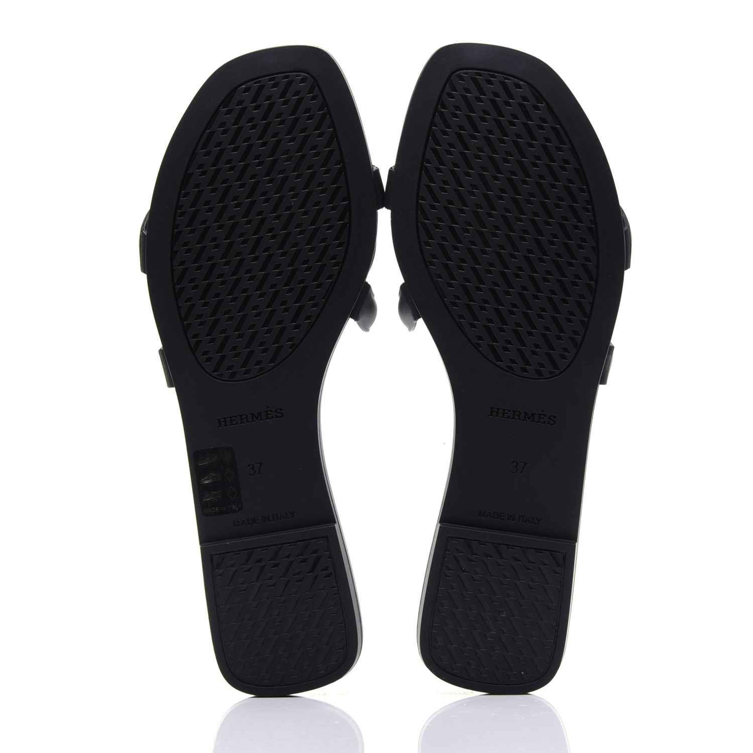 Hermes Rubber Aloha Sandals 37 Black 8 of 10