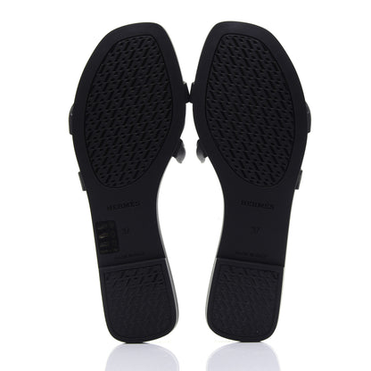 Hermes Rubber Aloha Sandals 37 Black 8 of 10