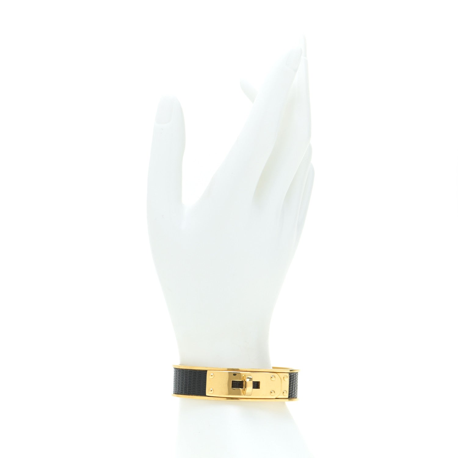 Hermes Lizard Kelly Cuff Black 4 of 16