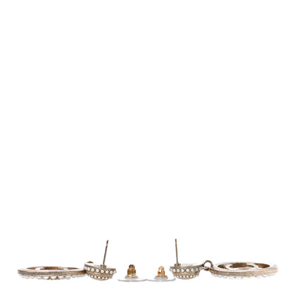 Chanel Pearl CC Drop Earrings Light Gold 4 of 5