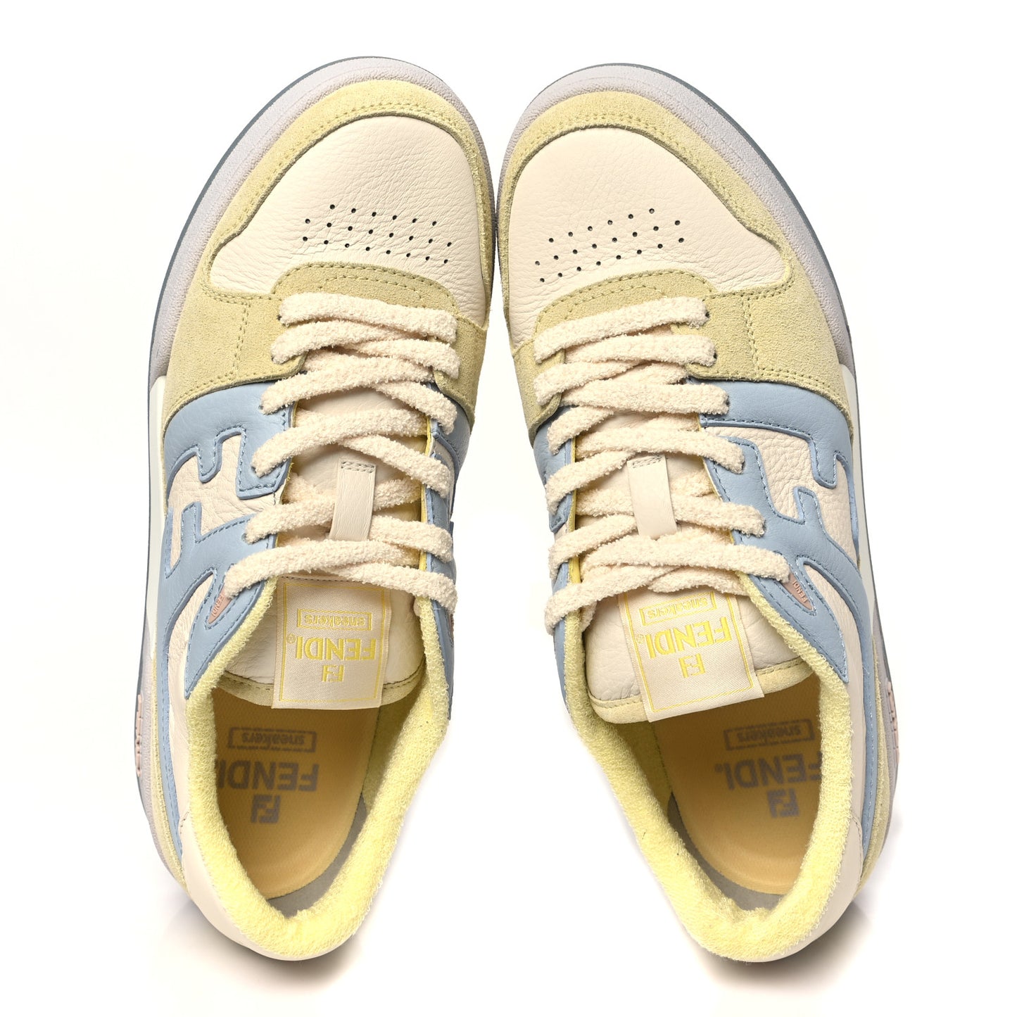 Suede Vitello Fendi Match Low Top Sneakers 41 Straw Azzurro Poison Connecticut