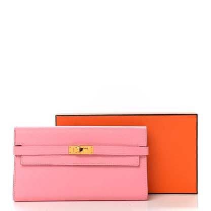 Hermes Epsom Kelly Longue Wallet Rose Confetti 15 of 18