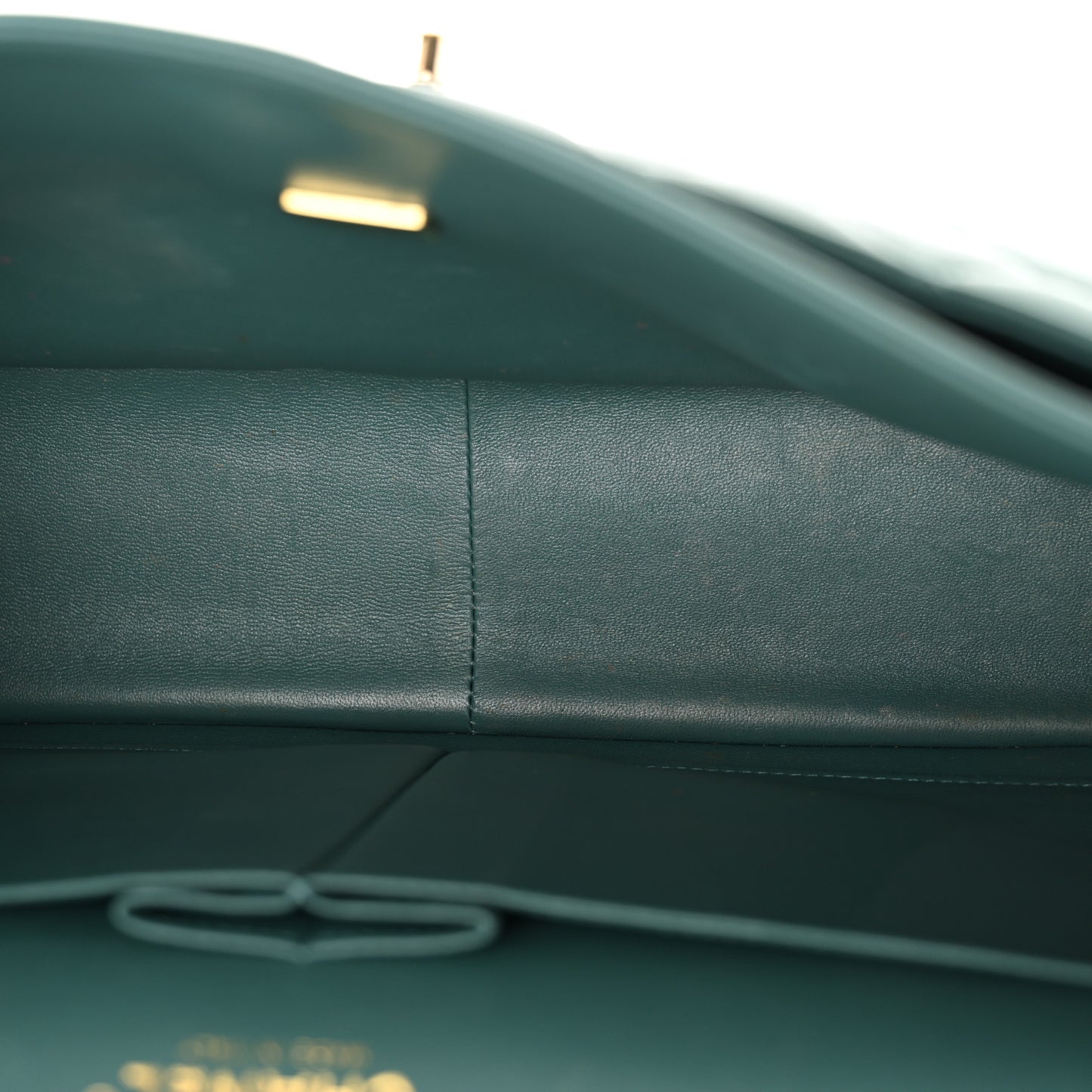 Lambskin Quilted Jumbo Double Flap Green