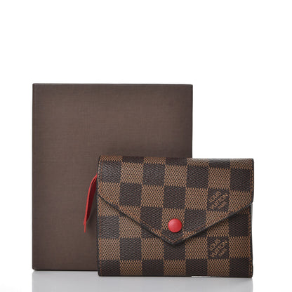 Louis Vuitton Damier Ebene Victorine Wallet Red 8 of 8