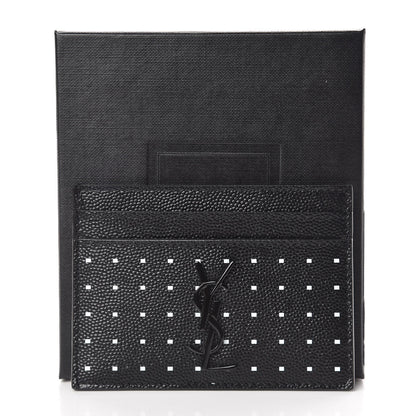 Saint Laurent Grain De Poudre Geo Print Monogram Credit Card Case Black White 8 of 8