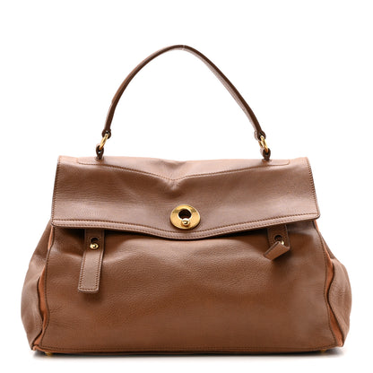 Saint Laurent Calfskin Canvas Large Muse Two Brown 1 of 17