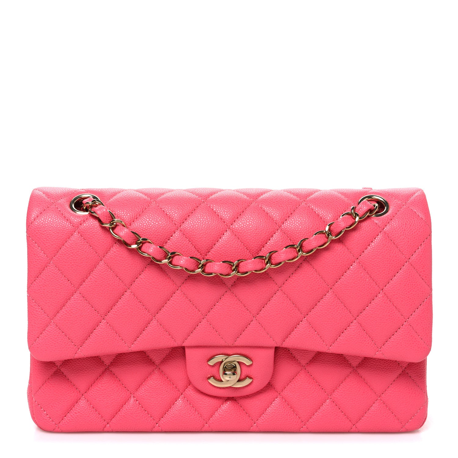 Chanel Caviar Quilted Medium Double Flap Pink 1 of 10