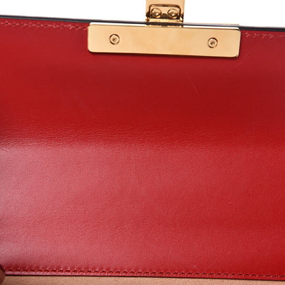 Gucci Guccissima Small Padlock Shoulder Bag Hibiscus Red 9 of 10