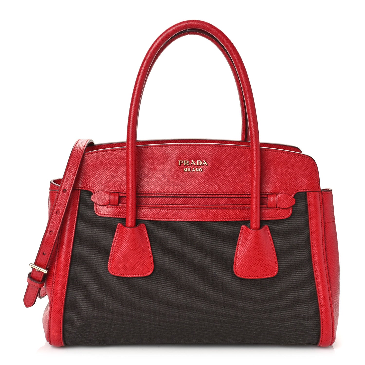 Prada Canapa Saffiano Cuir Tote Corda Fuoco 1 of 10