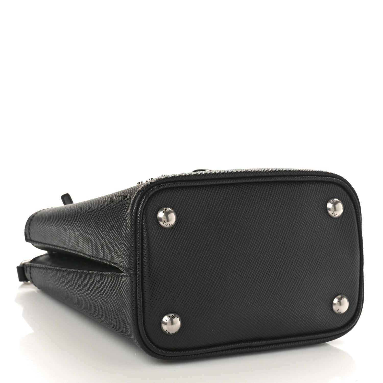 Prada Saffiano Smalto Small Panier Bucket Bag Black 4 of 8
