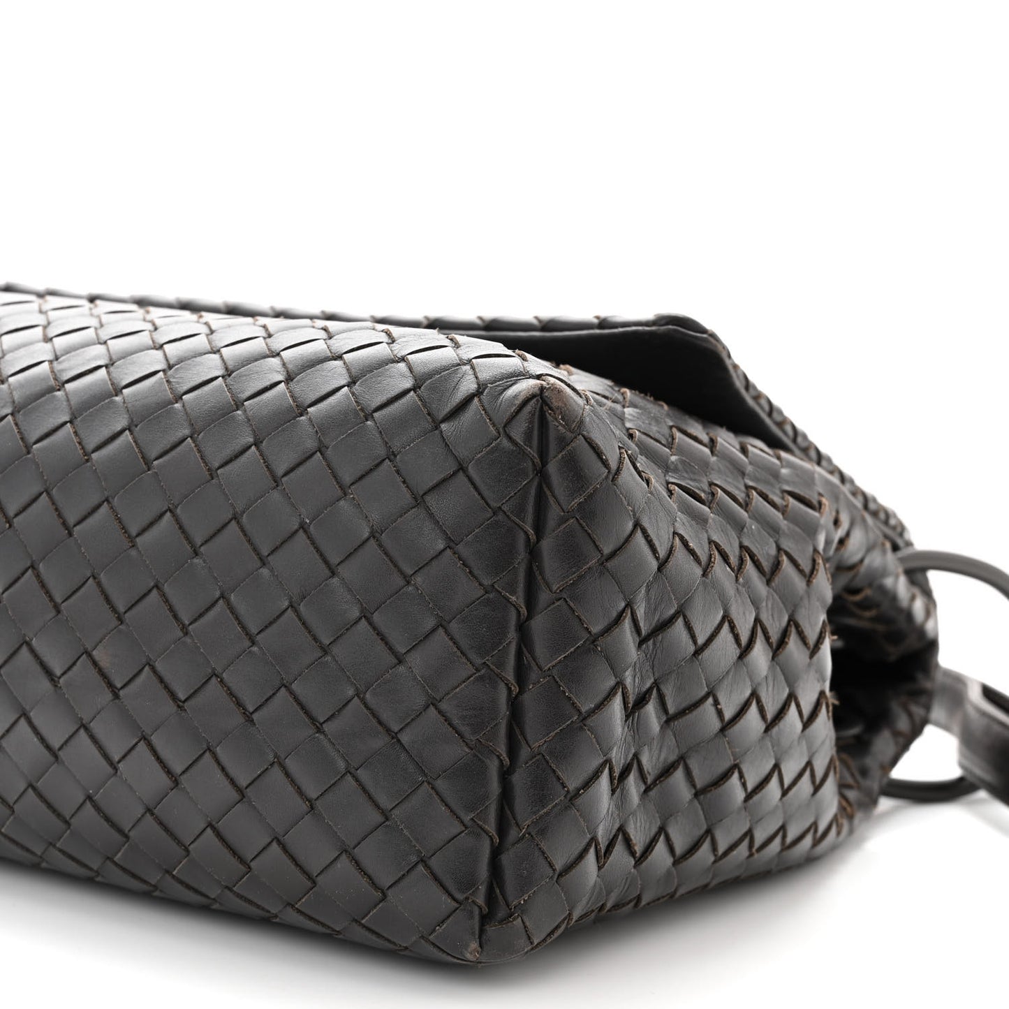 Nappa Intrecciato Flap Shoulder Bag Ebano