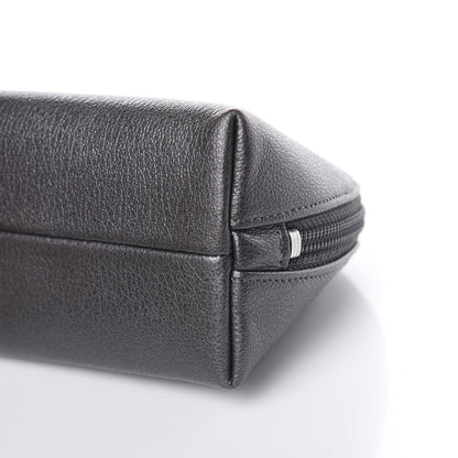 Chanel Goatskin Camellia Embossed Cosmetic Case Dark Grey 9 of 10