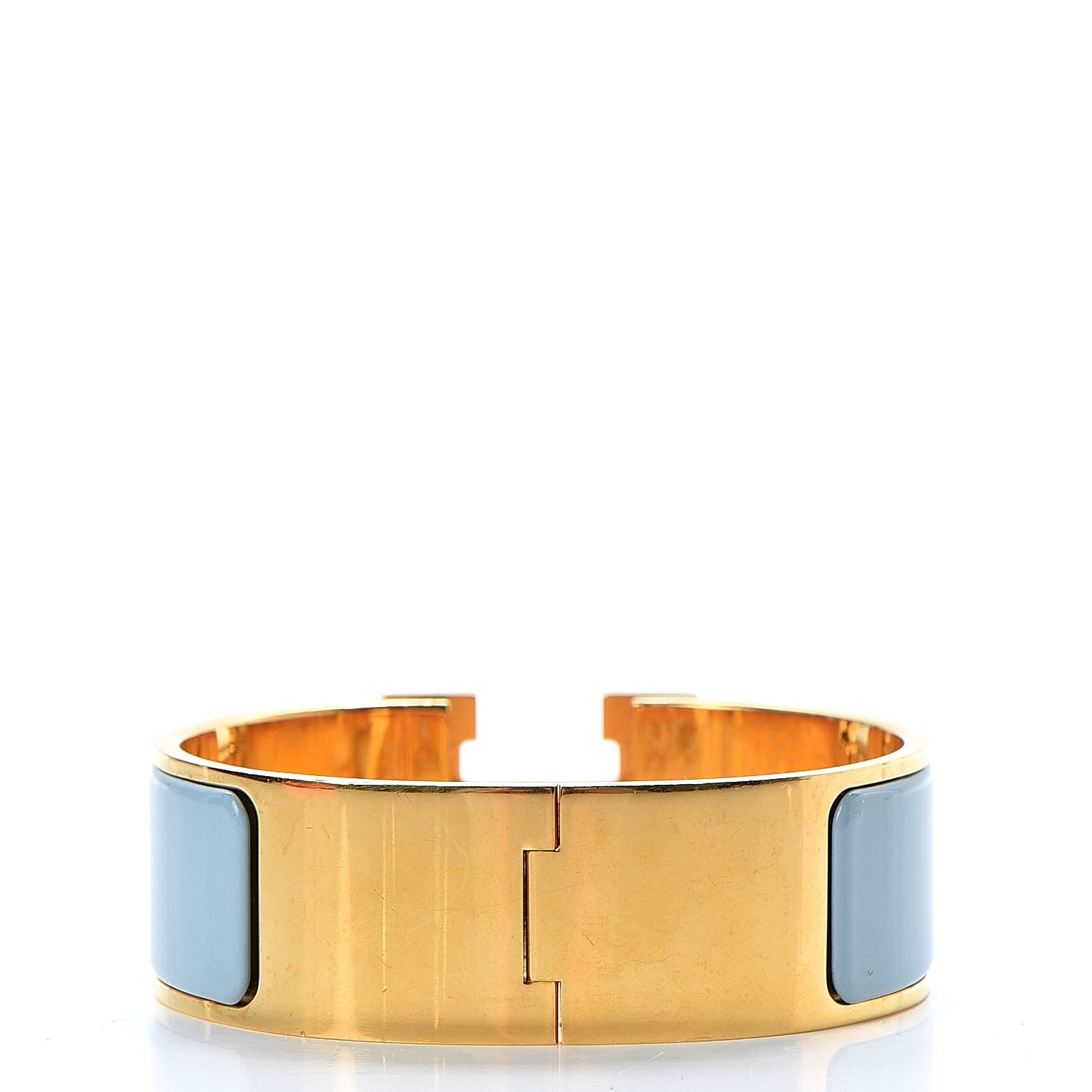 Hermes Enamel Clic Clac H Wide Bracelet PM Aigue Marine 3 of 8