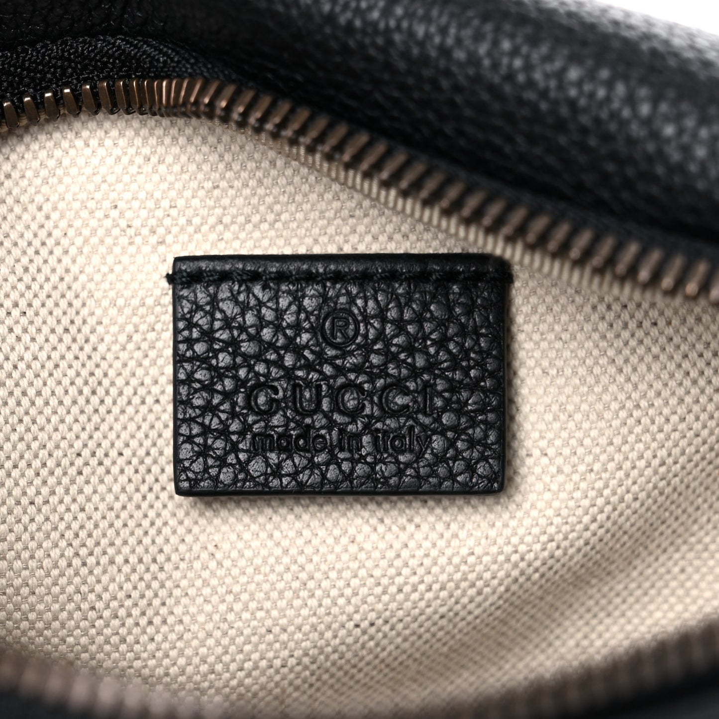 Grained Calfskin Small Logo Belt Bag Black
