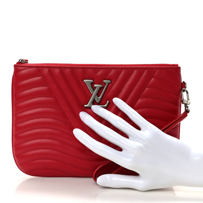 Louis Vuitton Calfskin New Wave Zipped Pochette Ecarlate 2 of 7
