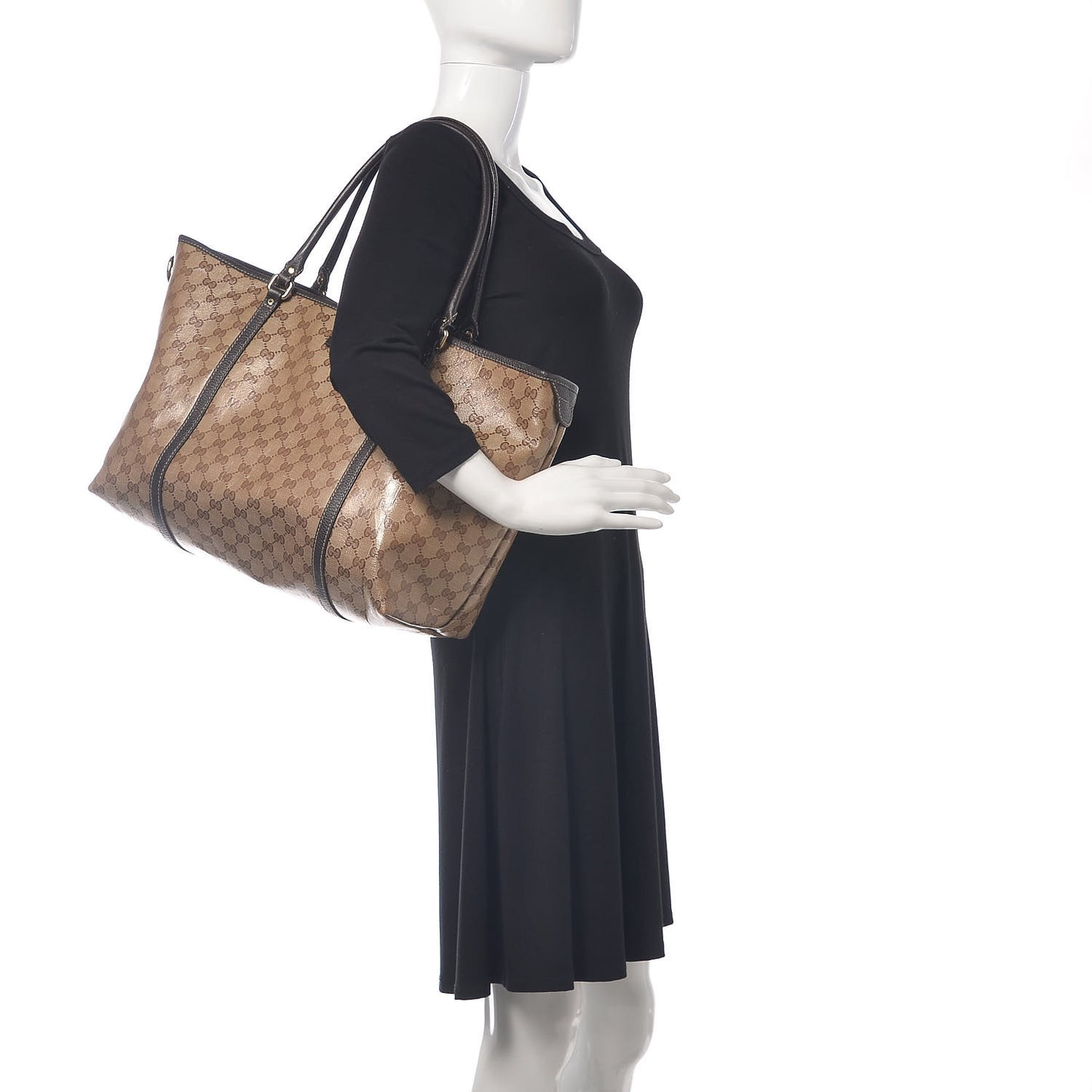 Crystal Monogram Large Joy Tote Beige Ebony Testa di Moro