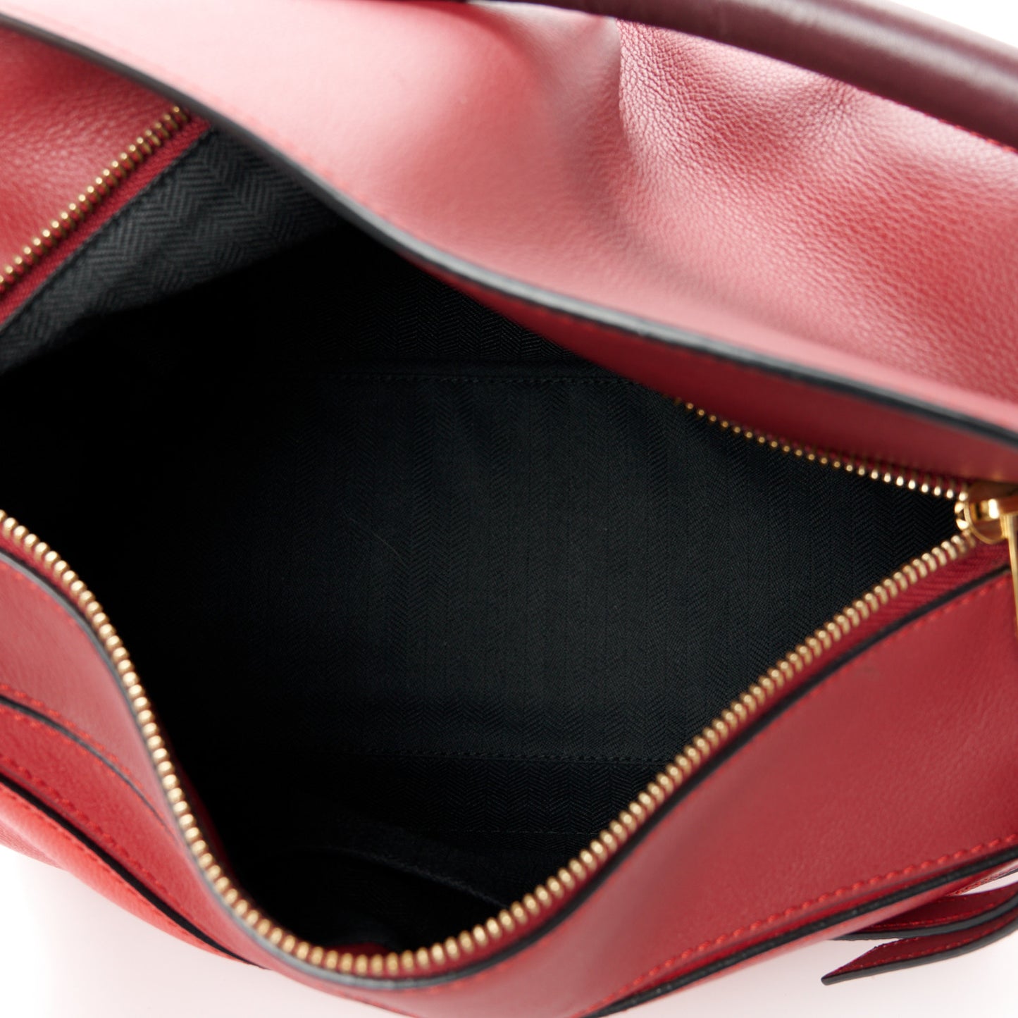 Calfskin Colorblock Medium Puzzle Bag Red