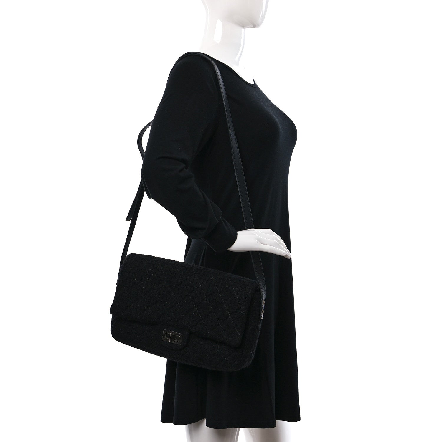Chanel Tweed Reissue XL Maxi Jumbo Flap Black 2 of 9