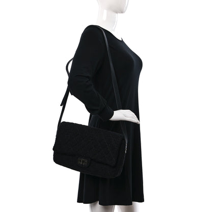 Chanel Tweed Reissue XL Maxi Jumbo Flap Black 2 of 9